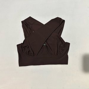 Brown Halter Crop Shirt